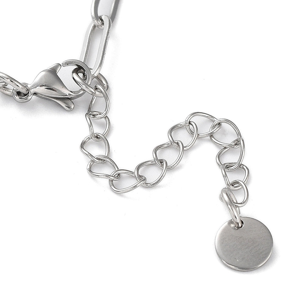 Complete Ketting Paperclip 12x4mm RVS Zilver - 41.5cm-Ketting-Kraaltjes van Renate