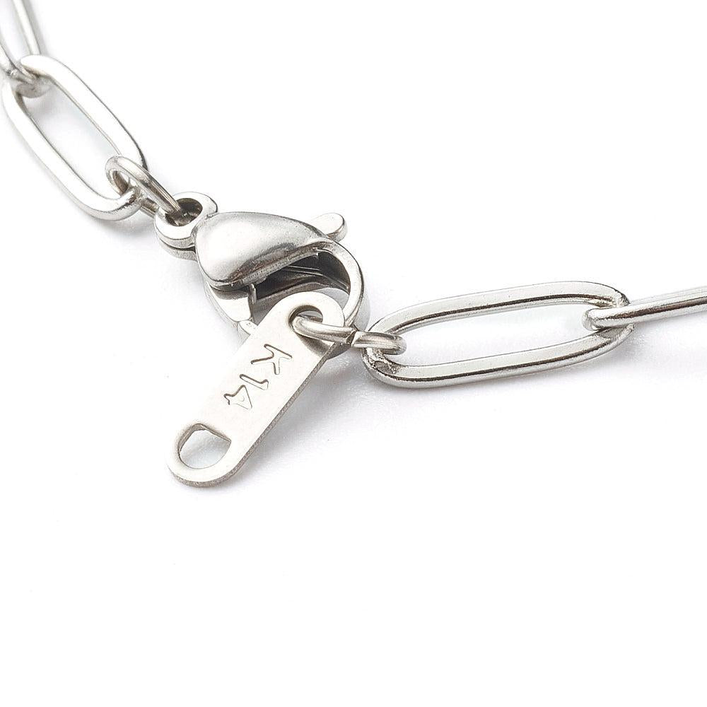 Complete Ketting Paperclip 12x4mm RVS Zilver - 49.5cm-Ketting-Kraaltjes van Renate