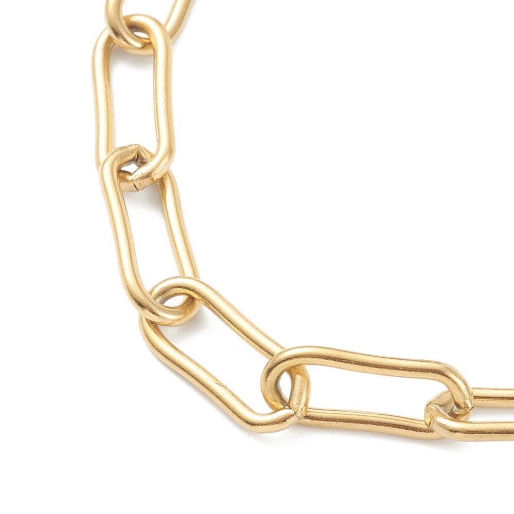 Complete Ketting Paperclip 17x7mm Premium RVS Goud - 45.2cm-Ketting-Kraaltjes van Renate