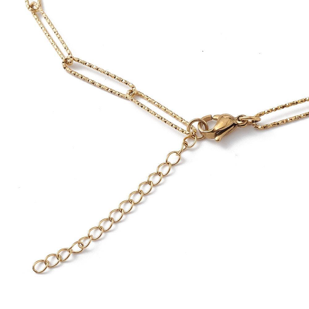 Complete Ketting Paperclip 20x4mm Premium RVS Goud - 45.4cm-Ketting-Kraaltjes van Renate