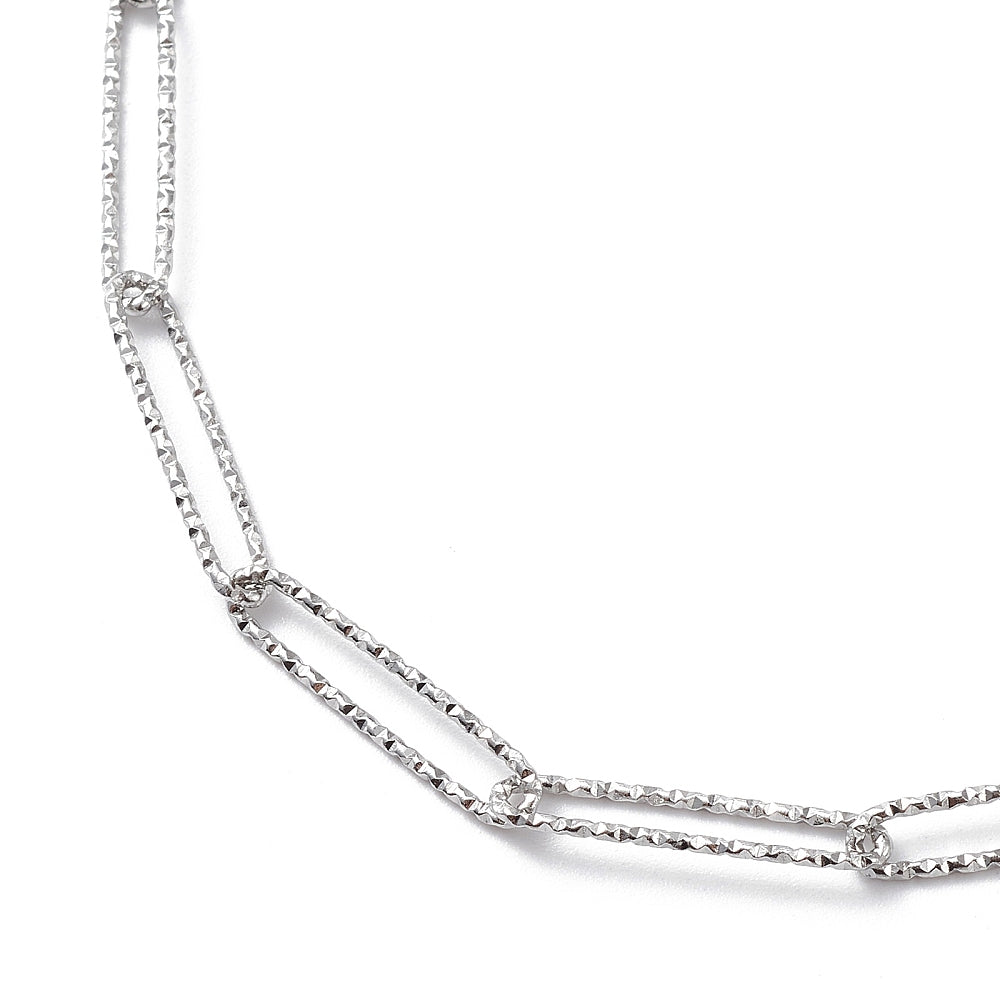 Complete Ketting Paperclip 20x4mm RVS Zilver - 45.4cm-Ketting-Kraaltjes van Renate
