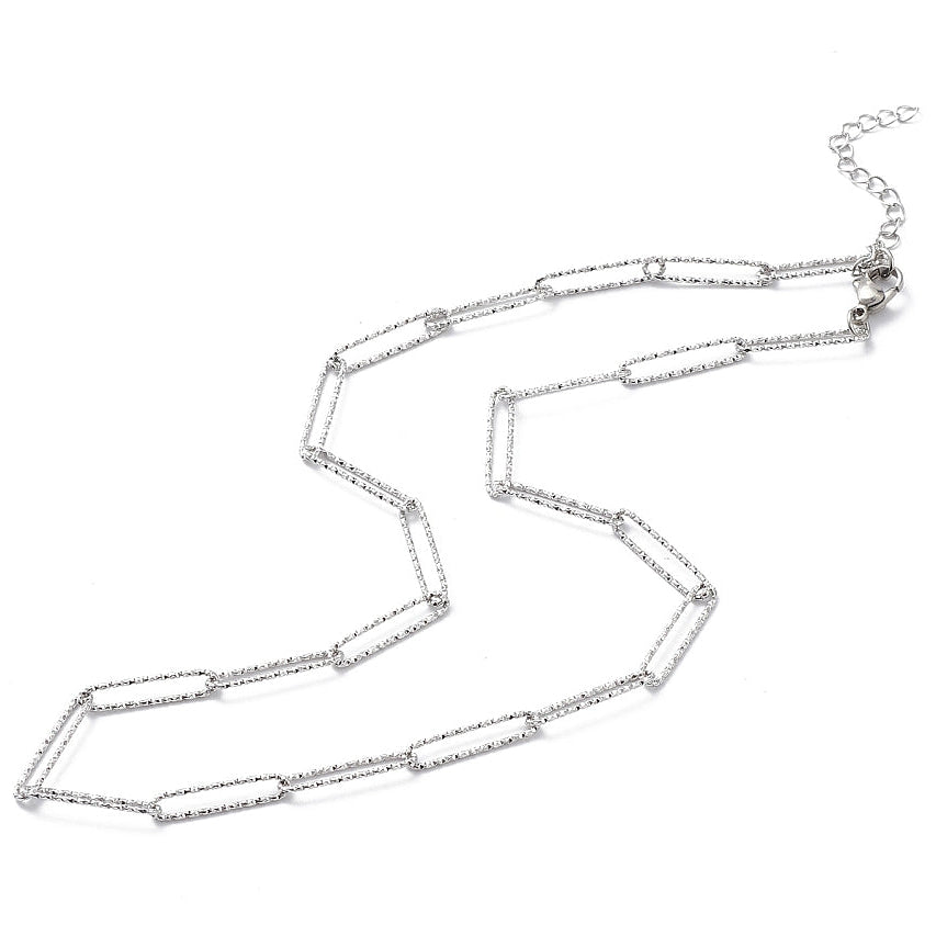 Complete Ketting Paperclip 20x4mm RVS Zilver - 45.4cm-Ketting-Kraaltjes van Renate