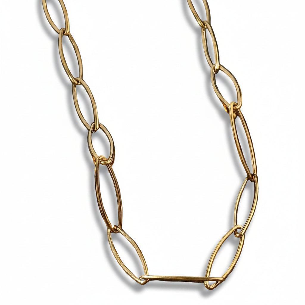 Complete Ketting Paperclip 20x6mm Premium RVS Goud - 52.4cm-Ketting-Kraaltjes van Renate