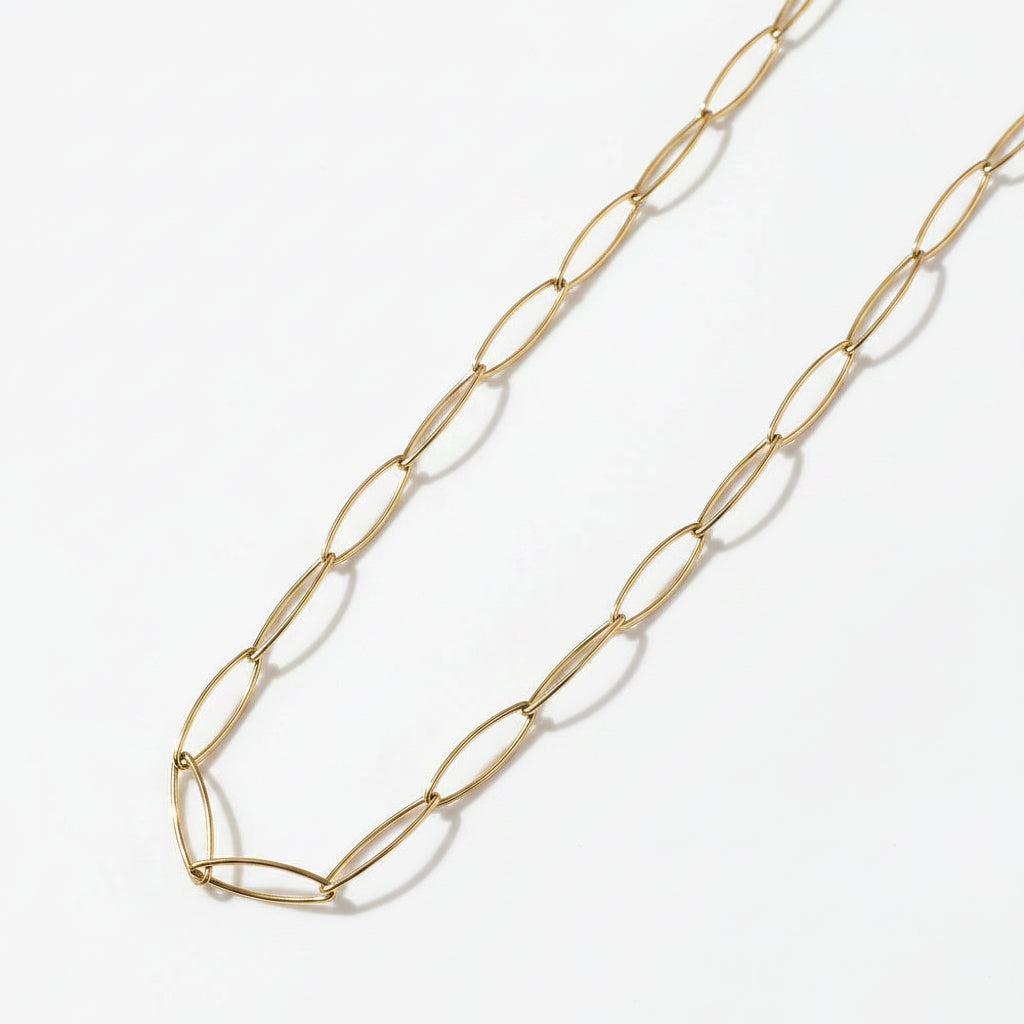 Complete Ketting Paperclip 20x6mm Premium RVS Goud - 52.4cm-Ketting-Kraaltjes van Renate