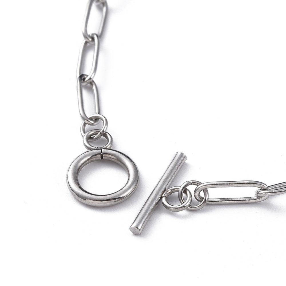 Complete Ketting Paperclip Kapittel 11x4mm RVS Zilver - 41cm-Ketting-Kraaltjes van Renate