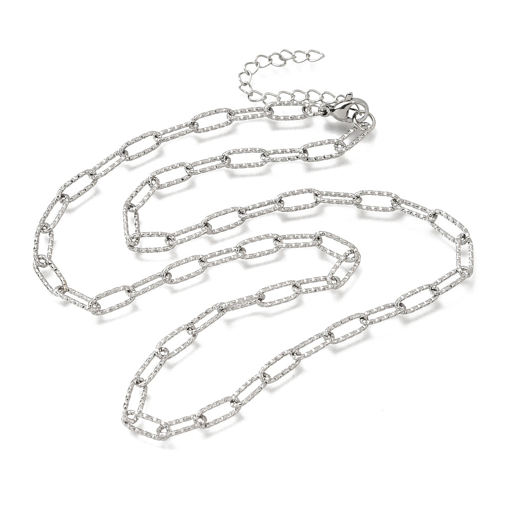 Complete Ketting Paperclip RVS Zilver 44.5cm - per stuk-Ketting-Kraaltjes van Renate