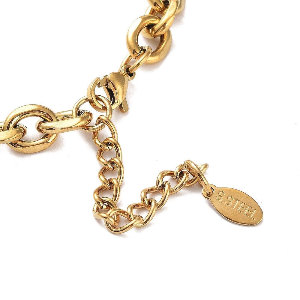 Complete Ketting Rolo 11.5x9.5mm Premium RVS Goud - 40.2cm-Ketting-Kraaltjes van Renate
