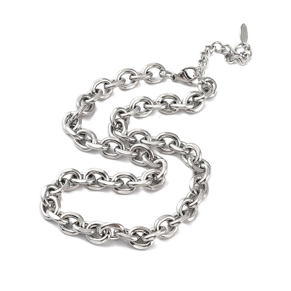 Schakelketting Stainless Steel grof 40-45cm-bedels-Kraaltjes van Renate