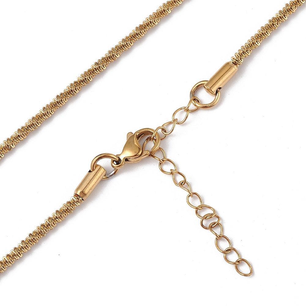 Complete Ketting Rope 2.3mm Premium RVS Goud - 46.1cm-Ketting-Kraaltjes van Renate