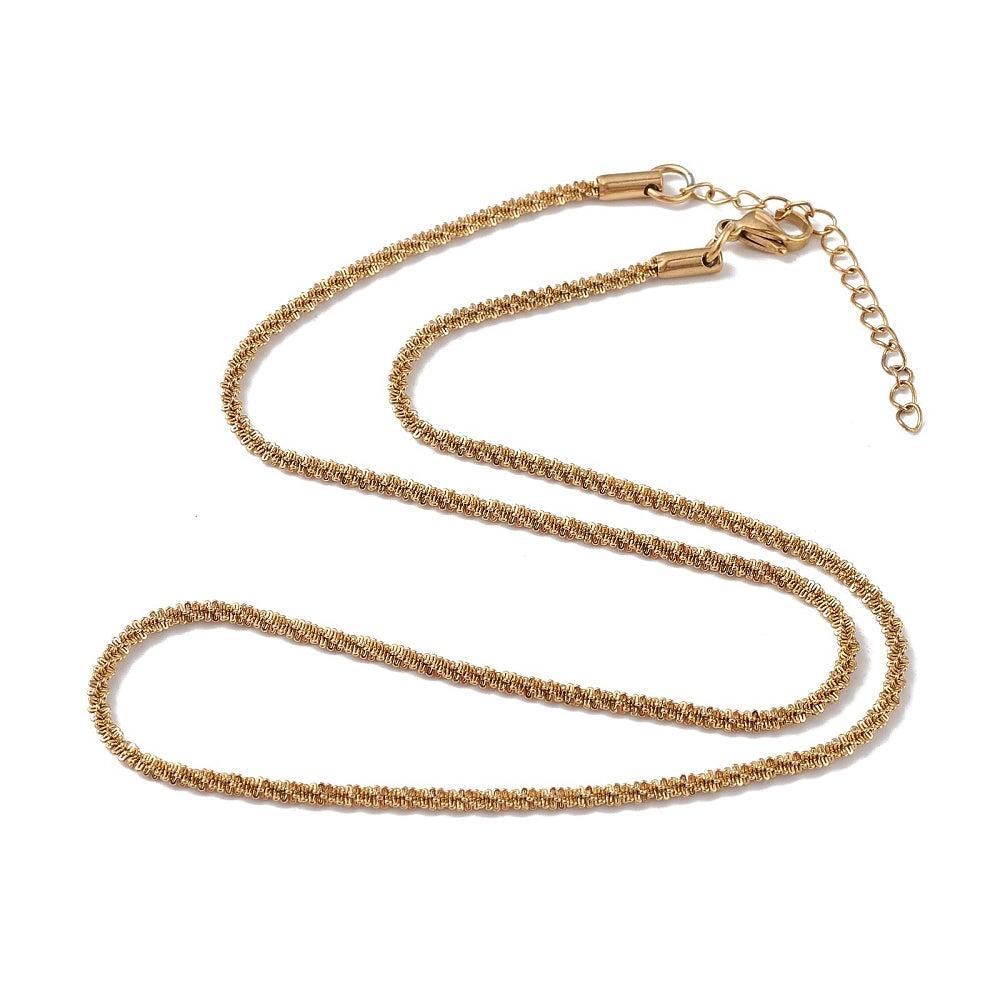 Complete Ketting Rope 2.3mm Premium RVS Goud - 46.1cm-Ketting-Kraaltjes van Renate