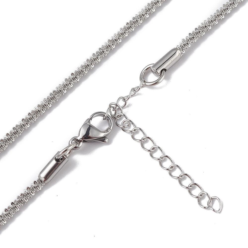 Complete Ketting Rope 2.3mm RVS Zilver - 46.1cm-Ketting-Kraaltjes van Renate