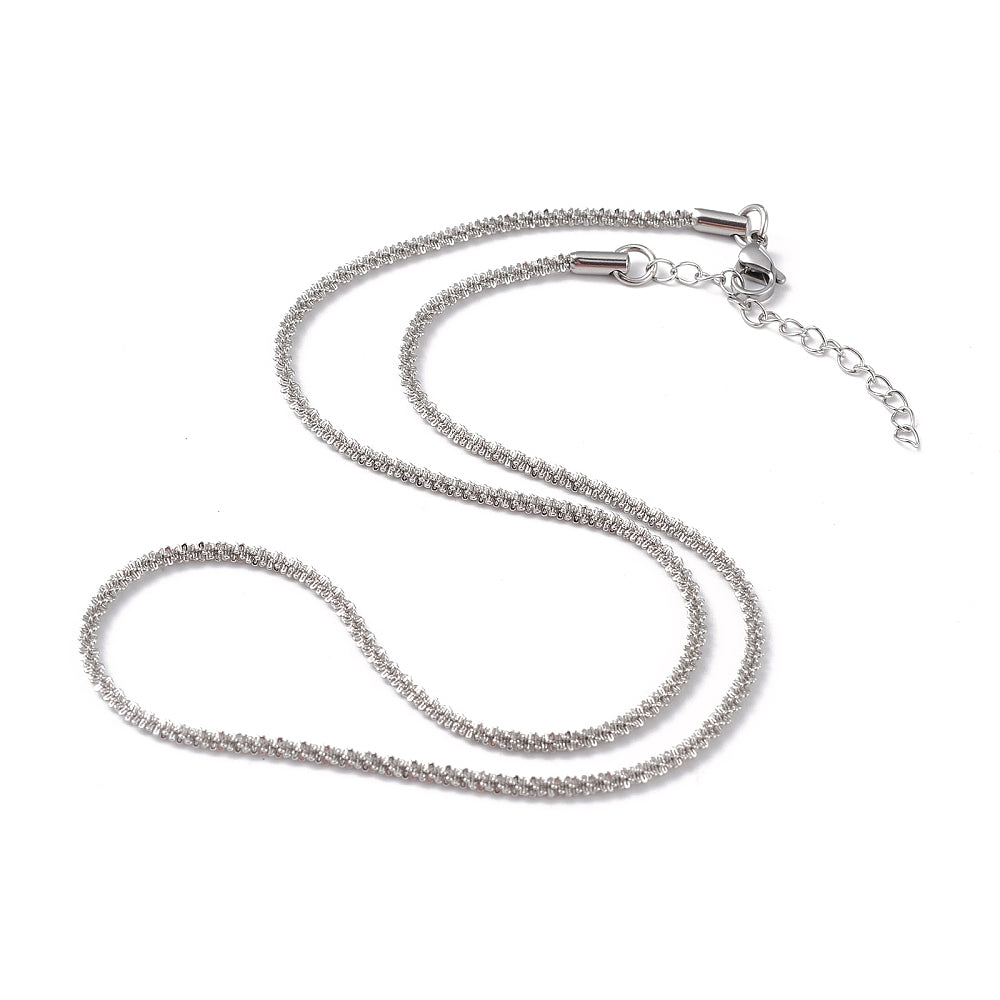 Complete Ketting Rope 2.3mm RVS Zilver - 46.1cm-Ketting-Kraaltjes van Renate