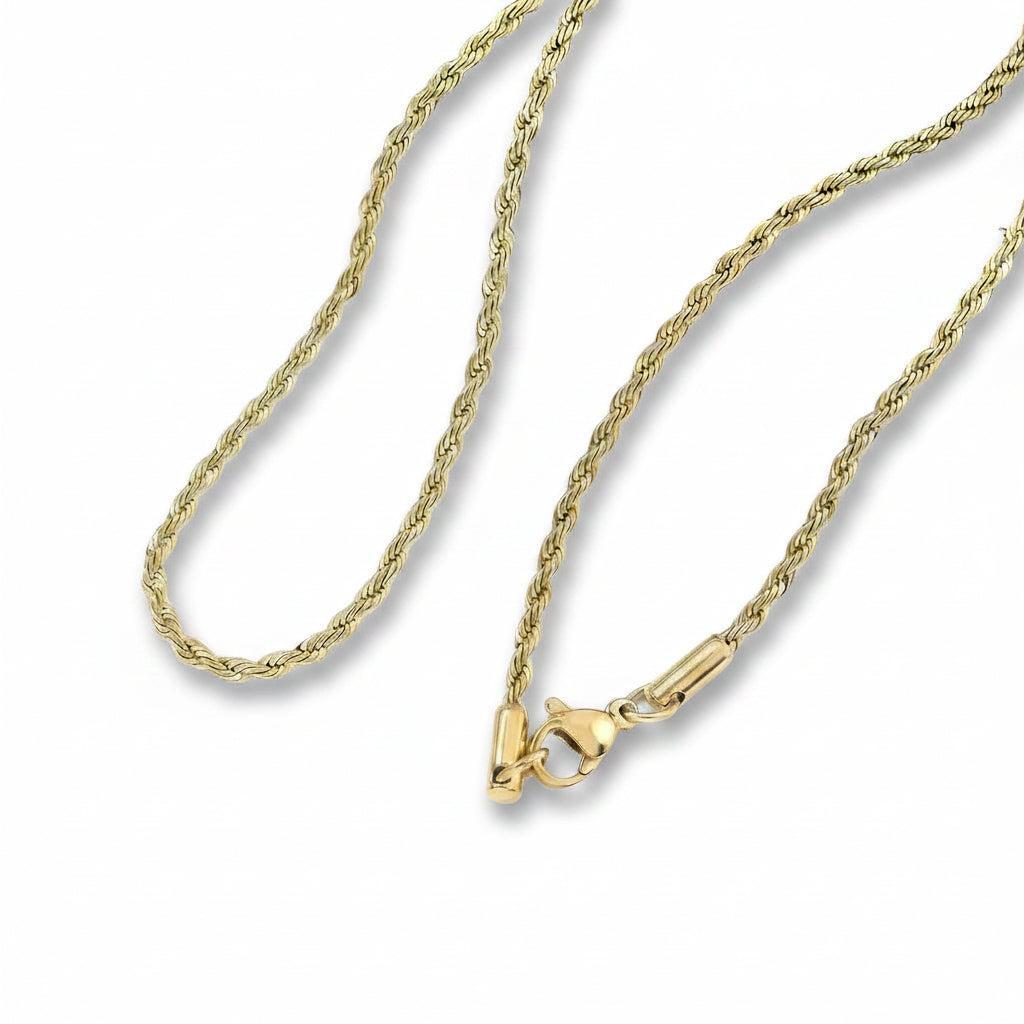 Complete Ketting Rope 2mm Premium RVS Goud - 50cm-Ketting-Kraaltjes van Renate