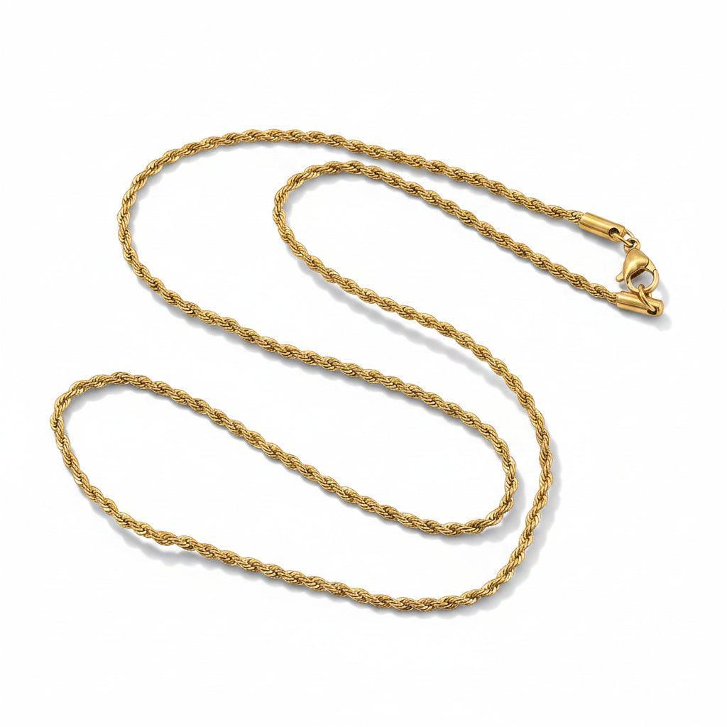 Complete Ketting Rope 2mm Premium RVS Goud - 50cm-Ketting-Kraaltjes van Renate