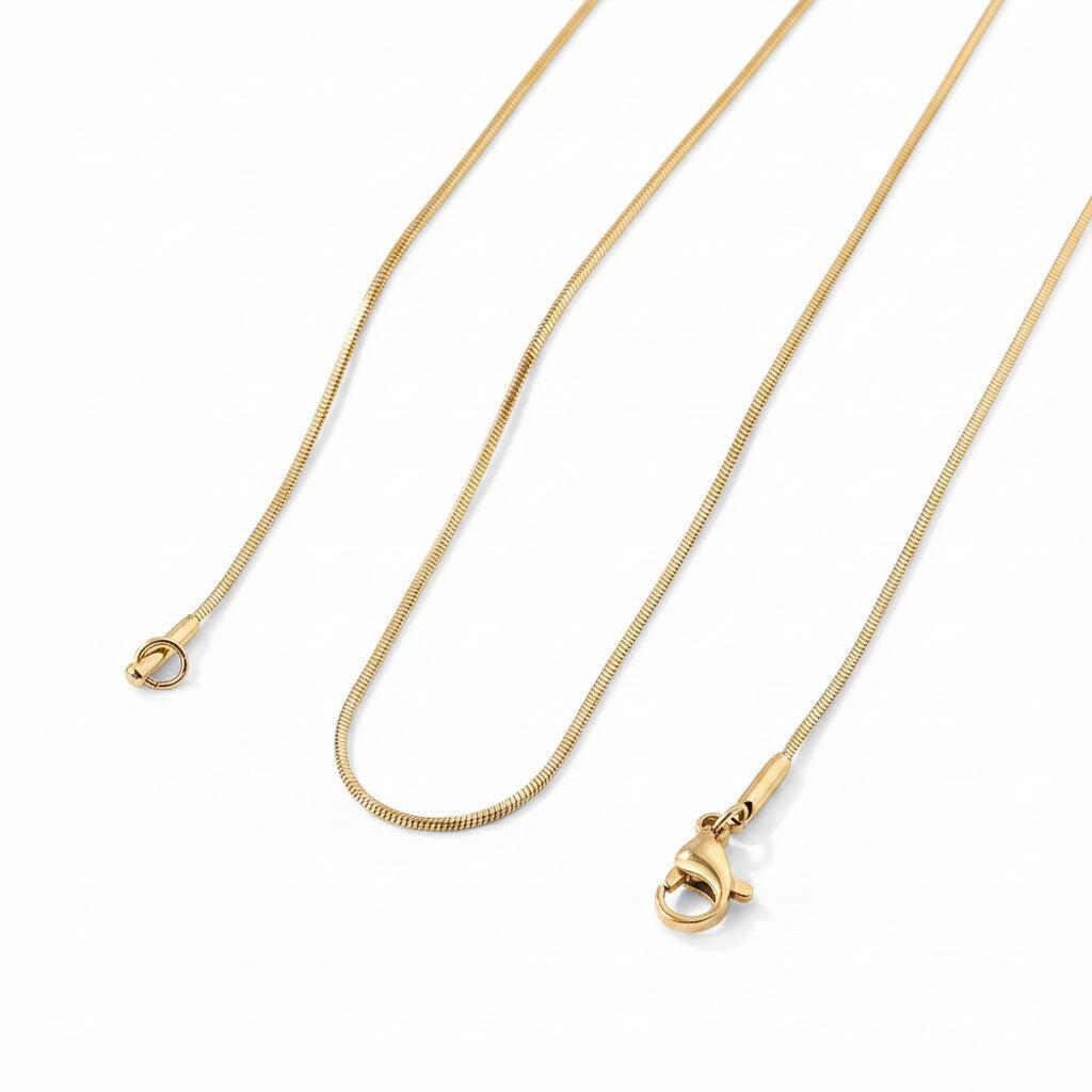 Complete Ketting Snake 0.9mm Premium RVS Goud - 45cm-Ketting-Kraaltjes van Renate