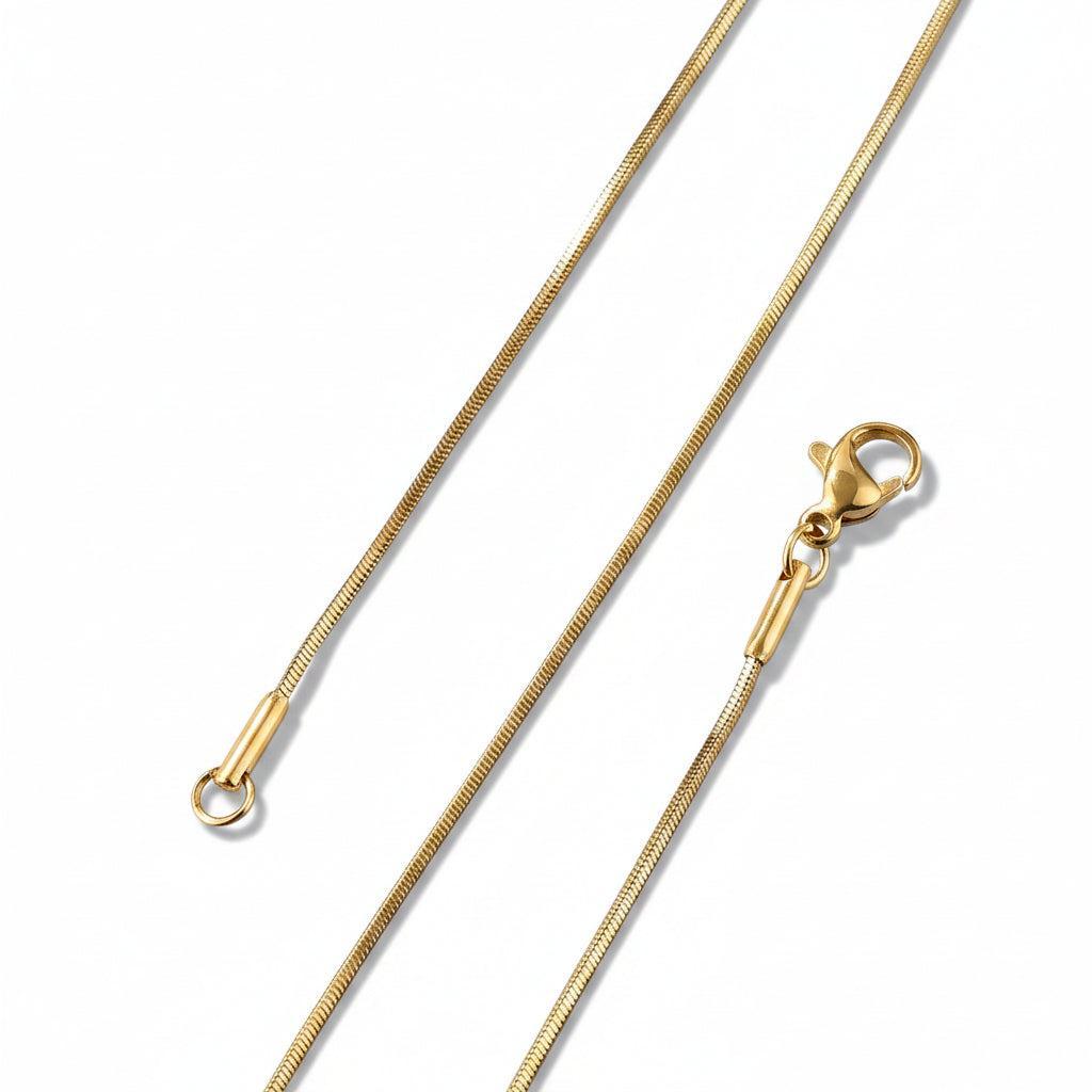Complete Ketting Snake 0.9mm Premium RVS Goud - 45cm-Ketting-Kraaltjes van Renate