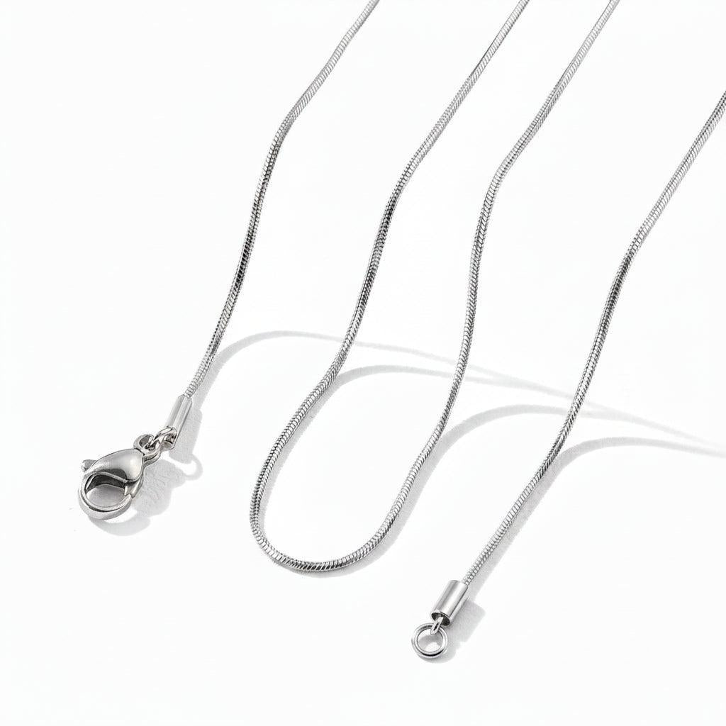 Complete Ketting Snake 0.9mm RVS Zilver - 45cm-Ketting-Kraaltjes van Renate