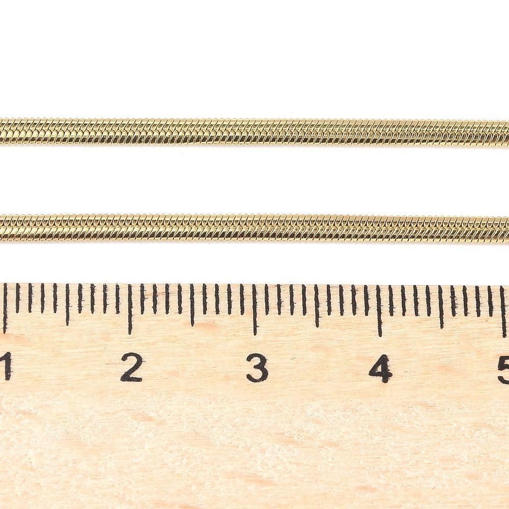 Complete Ketting Snake 2.2mm Premium RVS Goud - 45cm-Ketting-Kraaltjes van Renate