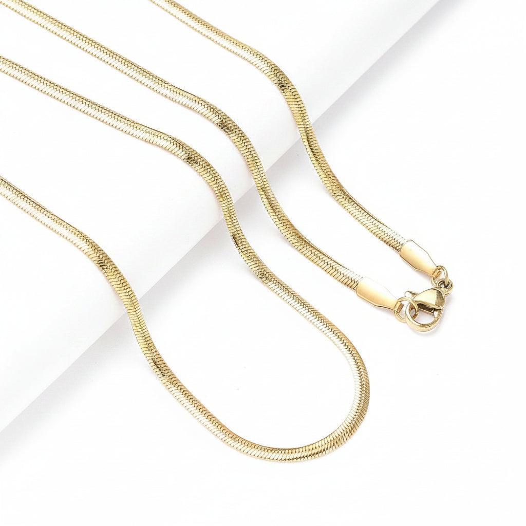 Complete Ketting Snake 2.2mm Premium RVS Goud - 45cm-Ketting-Kraaltjes van Renate