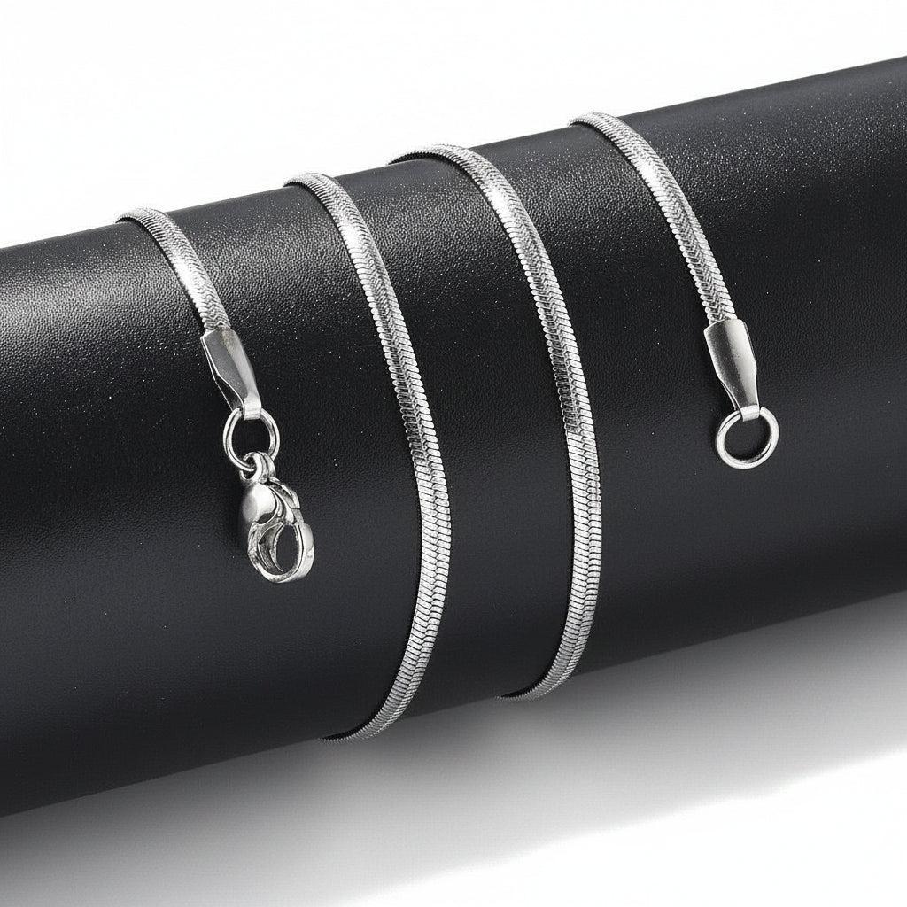 Complete Ketting Snake 2.2mm RVS Zilver - 45cm-Ketting-Kraaltjes van Renate
