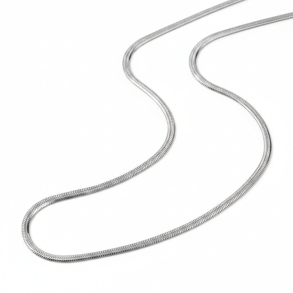 Complete Ketting Snake 2.2mm RVS Zilver - 45cm-Ketting-Kraaltjes van Renate
