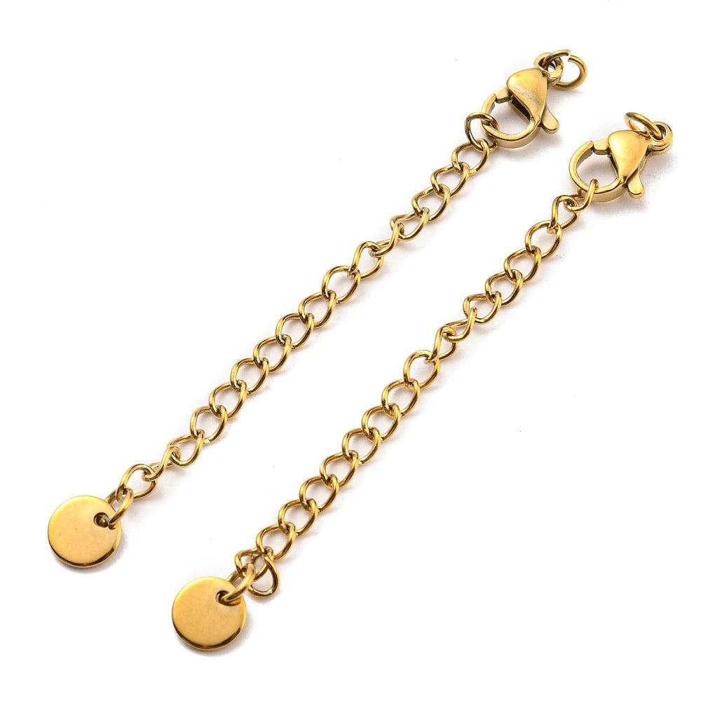 Complete sluiting goud met muntje 6mm RVS - 66mm-onderdelen-Kraaltjes van Renate