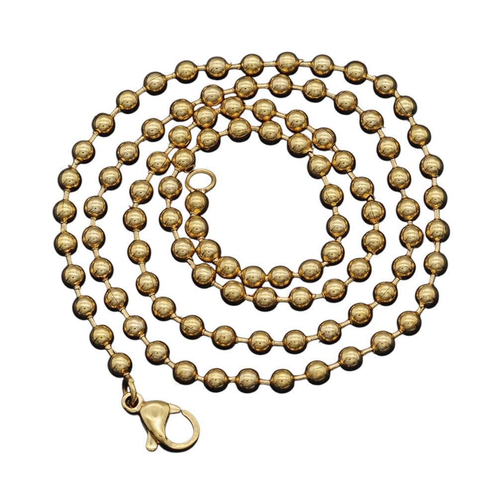 Complete ketting 3mm ballchain RVS goud 54cm - per stuk-bedels-Kraaltjes van Renate