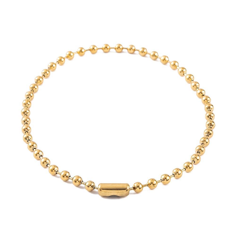 Complete ketting 6mm ballchain RVS 18K goud 42cm - per stuk-bedels-Kraaltjes van Renate