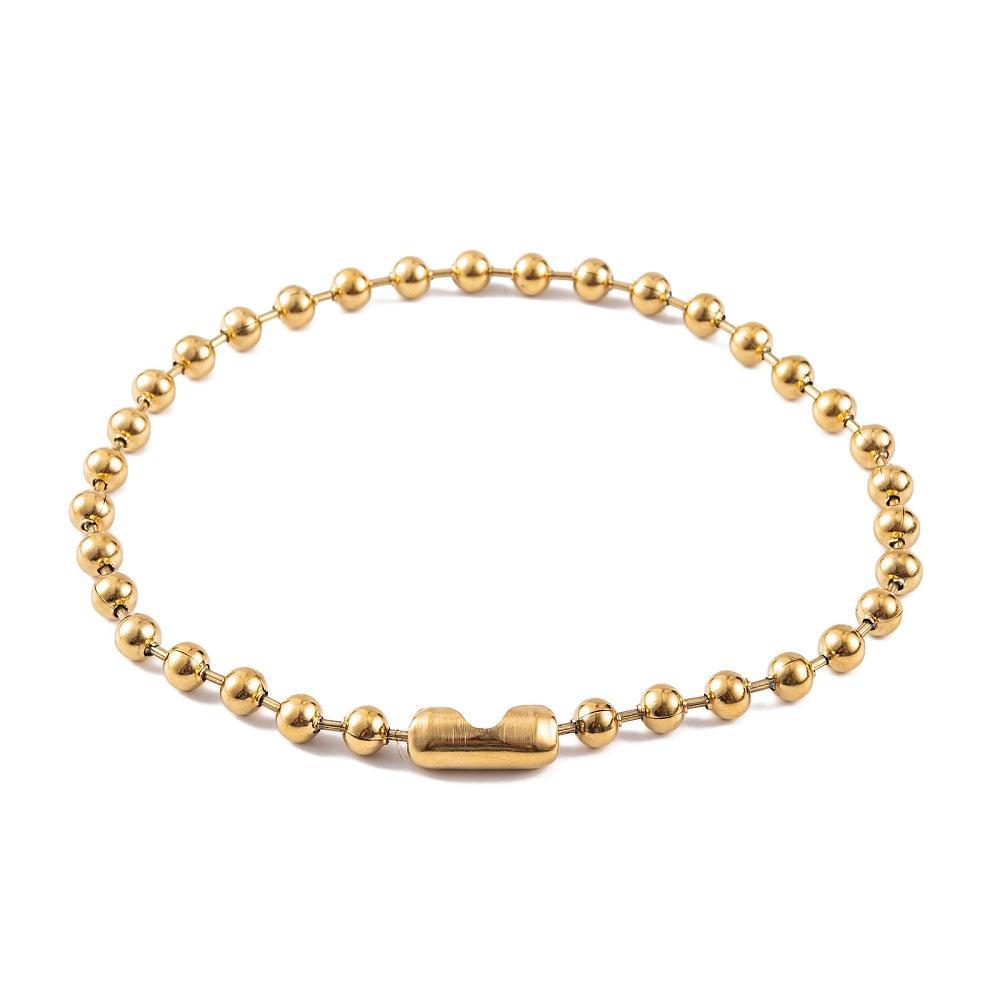 Complete ketting 8mm XL ballchain RVS 18K goud 42cm - per stuk-bedels-Kraaltjes van Renate