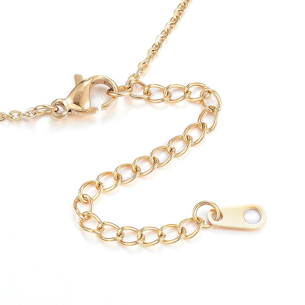 Complete ketting RVS cable 1.5mm goud 44cm - per stuk-bedels-Kraaltjes van Renate