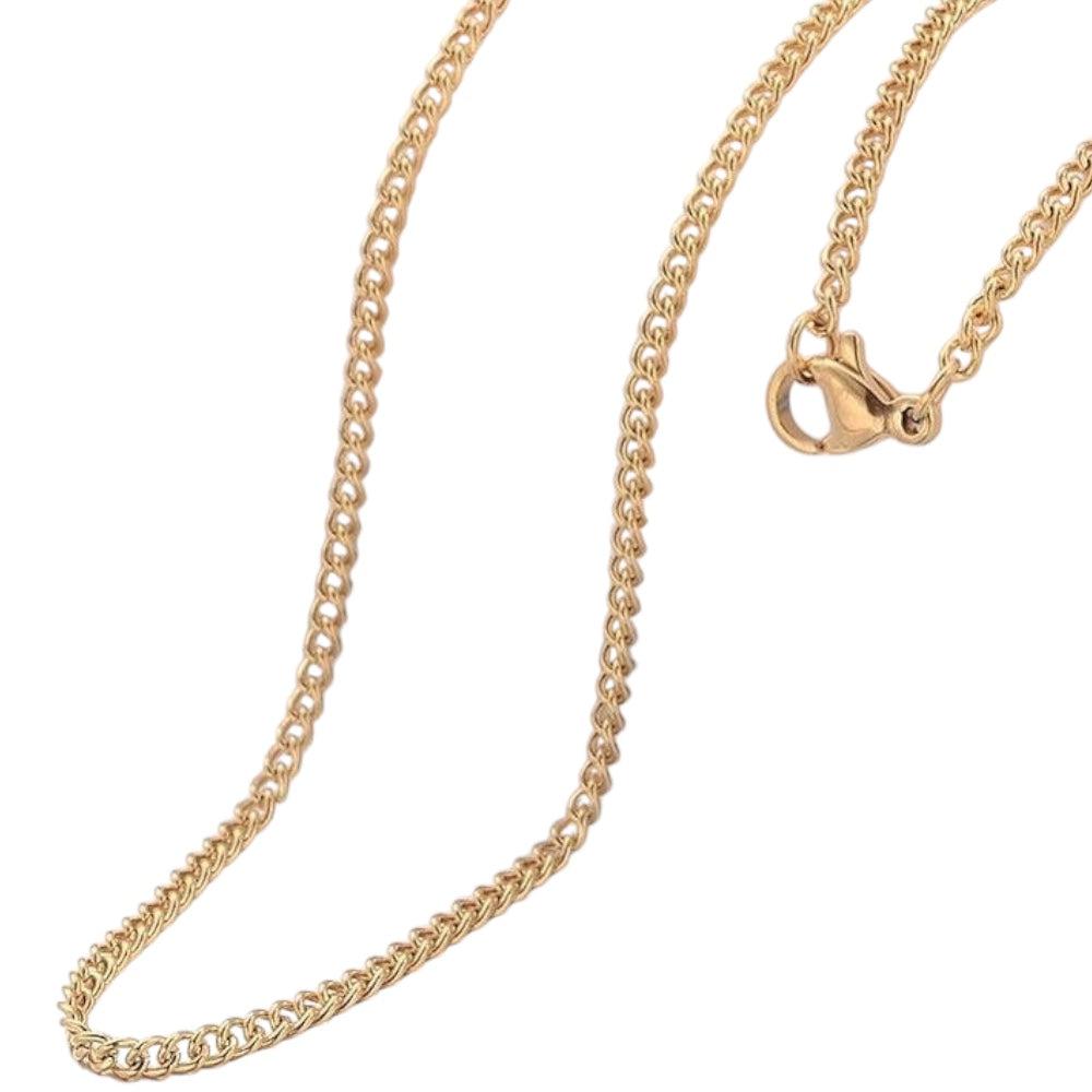 Complete ketting RVS curbchain 2,2mm Goud 45cm - per stuk-bedels-Kraaltjes van Renate