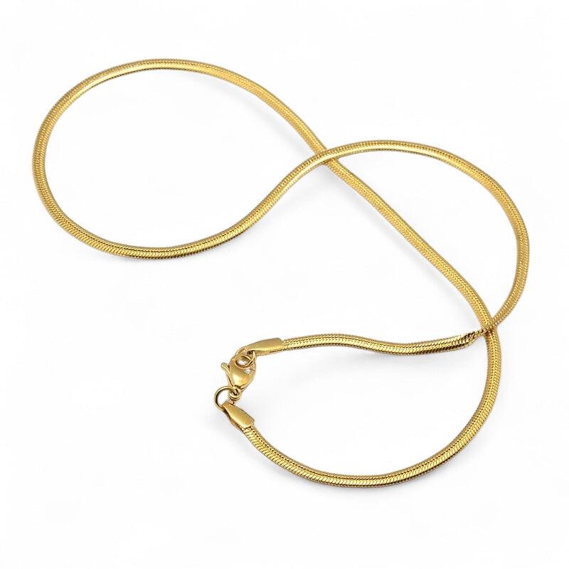 Complete ketting RVS herringbone 3x0.9mm goud 45cm - per stuk-bedels-Kraaltjes van Renate