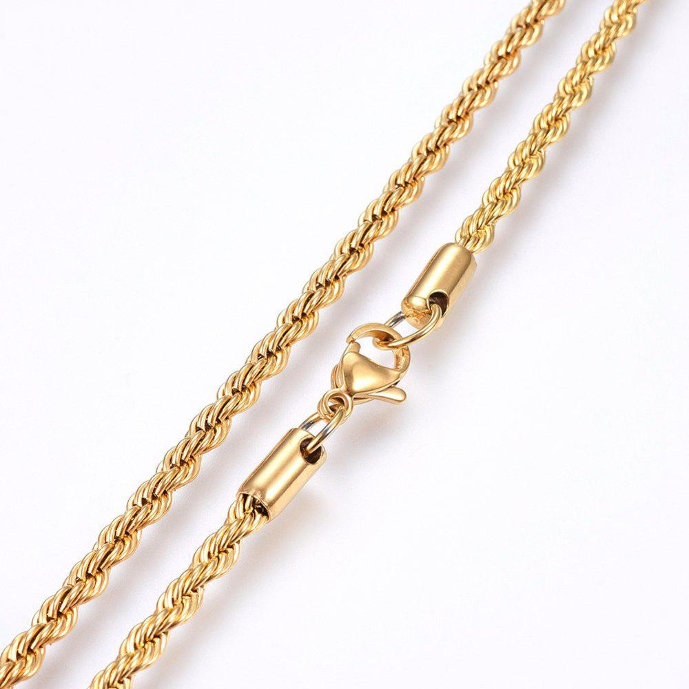 Complete ketting RVS rope 2x1mm 18K gold plated 45cm - per stuk-bedels-Kraaltjes van Renate