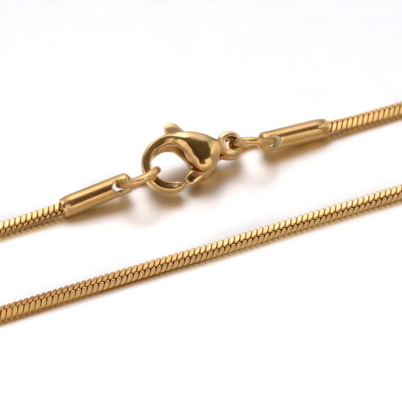 Complete ketting RVS snake 1mm goud 40cm - per stuk-bedels-Kraaltjes van Renate