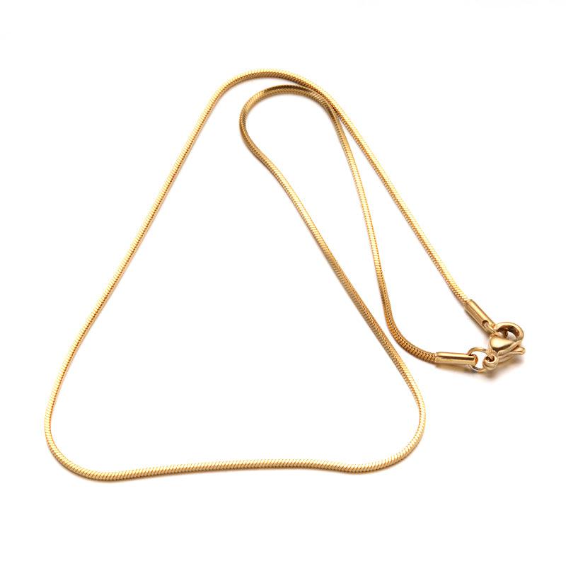Complete ketting RVS snake 1mm goud 40cm - per stuk-bedels-Kraaltjes van Renate