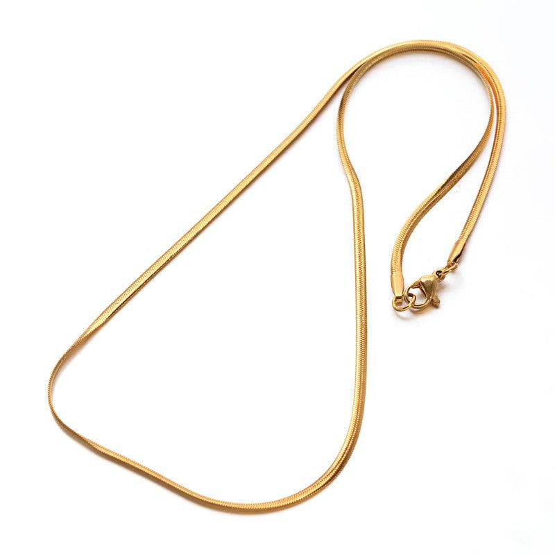 Complete ketting RVS snake 2.2x1mm 18K gold plated 45cm - per stuk-bedels-Kraaltjes van Renate