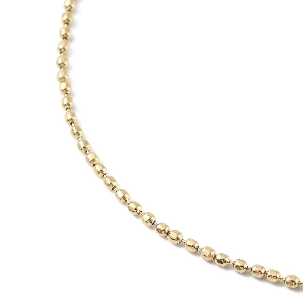 Ketting ballchain 2,5mm Stainless Steel goud ±52cm-ketting-Kraaltjes van Renate