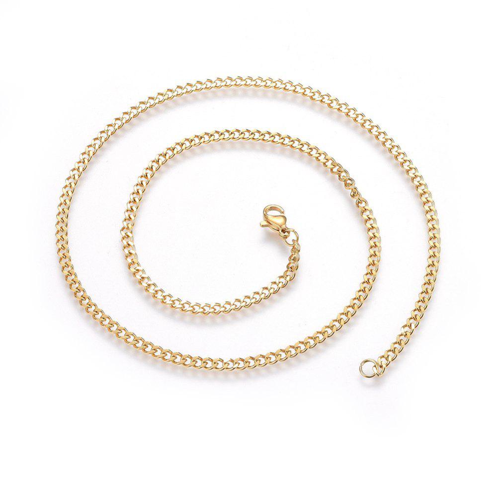 Complete ketting curbchain RVS 3x0.8mm Goud 45cm - per stuk-Sieraden-Kraaltjes van Renate