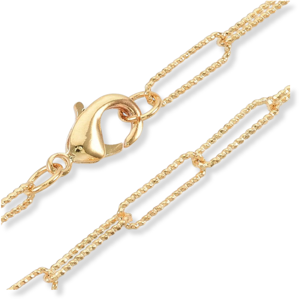 Complete ketting paperclip RVS 11x3mm 18kr Gold Plated 49cm - per stuk-Sieraden-Kraaltjes van Renate