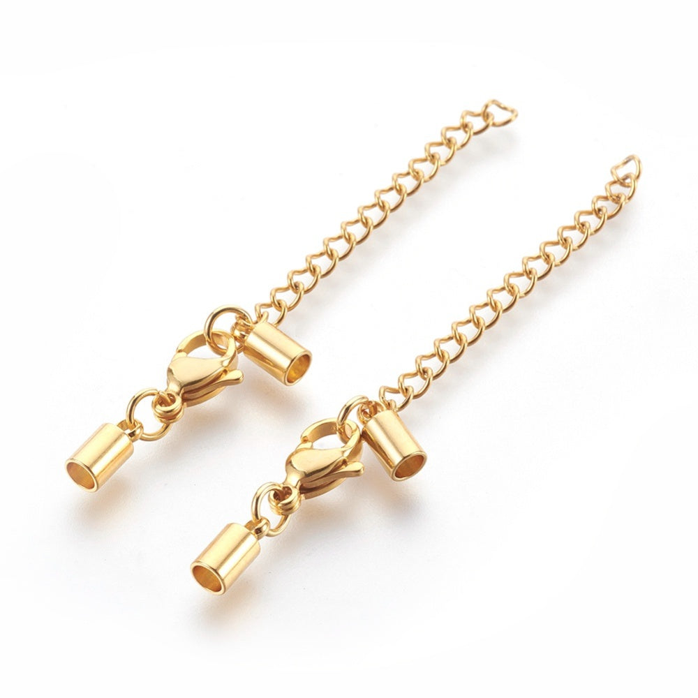 Complete sluiting Ø7-12mm Stainless steel Goud - per set-Sluitingen-Kraaltjes van Renate