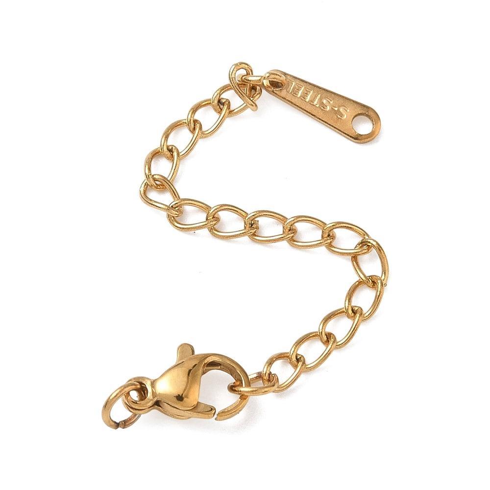 Complete sluiting Premium RVS Goud 10mm Teardrop - per stuk-Sluitingen-Kraaltjes van Renate