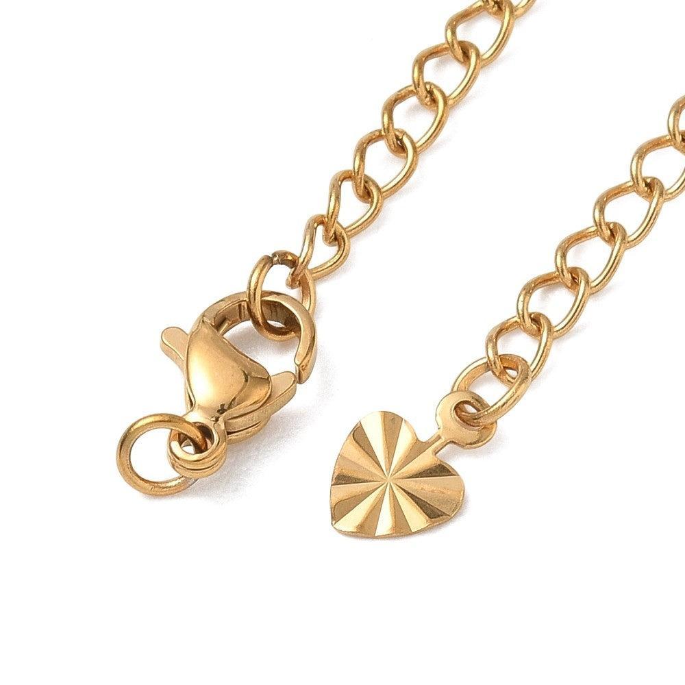 Complete sluiting Premium RVS Goud 63mm Heart - per stuk-Sluitingen-Kraaltjes van Renate