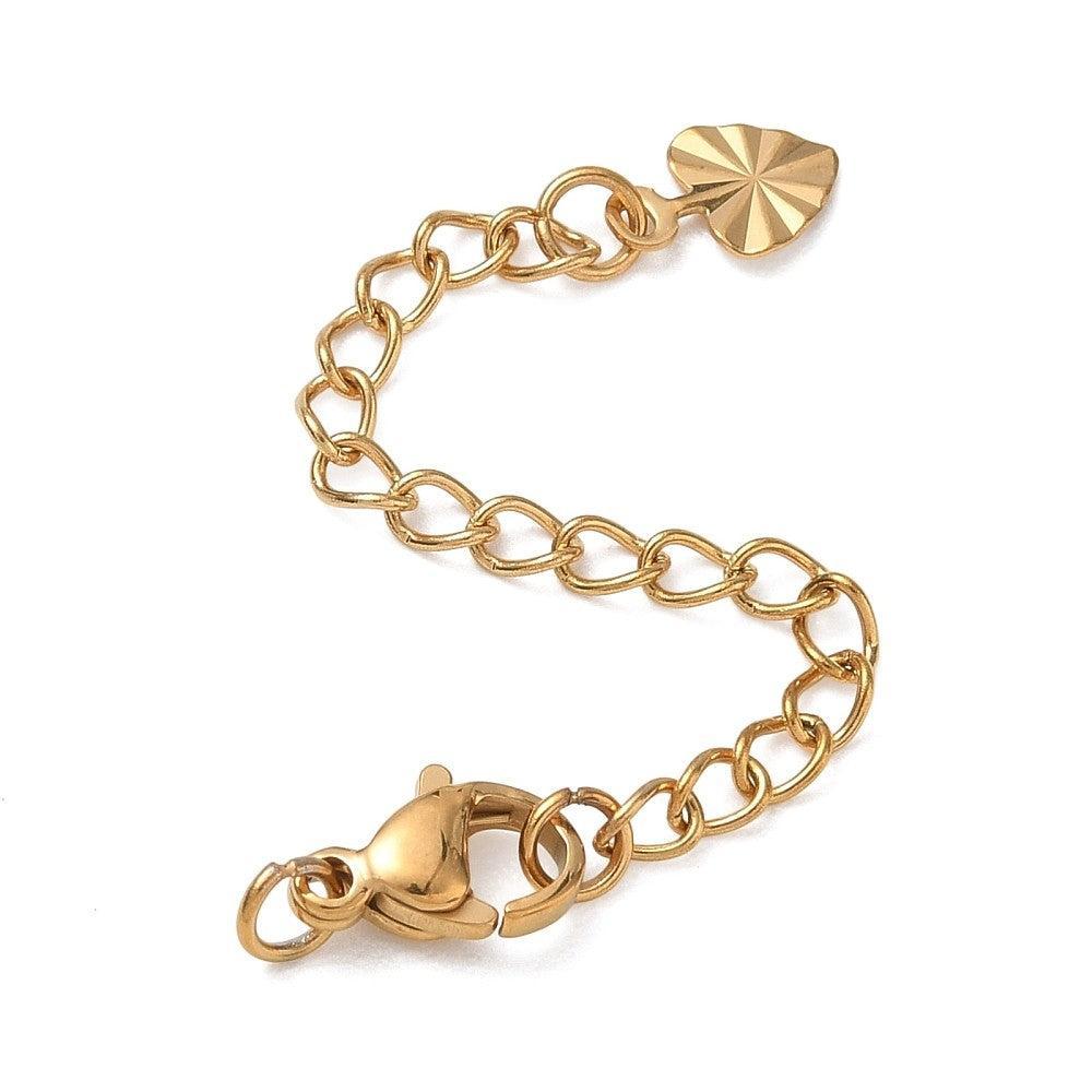 Complete sluiting Premium RVS Goud 63mm Heart - per stuk-Sluitingen-Kraaltjes van Renate