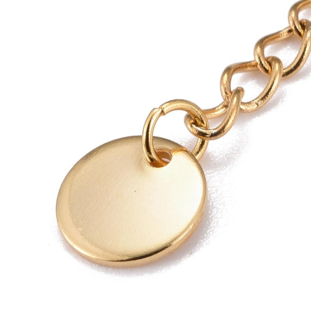 Complete sluiting RVS Goud 60mm met 8mm muntje - per stuk-Onderdelen-Kraaltjes van Renate