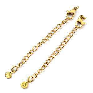 Complete sluiting goud met 4mm muntje RVS 18k Gold plated - 69mm-Onderdelen-Kraaltjes van Renate