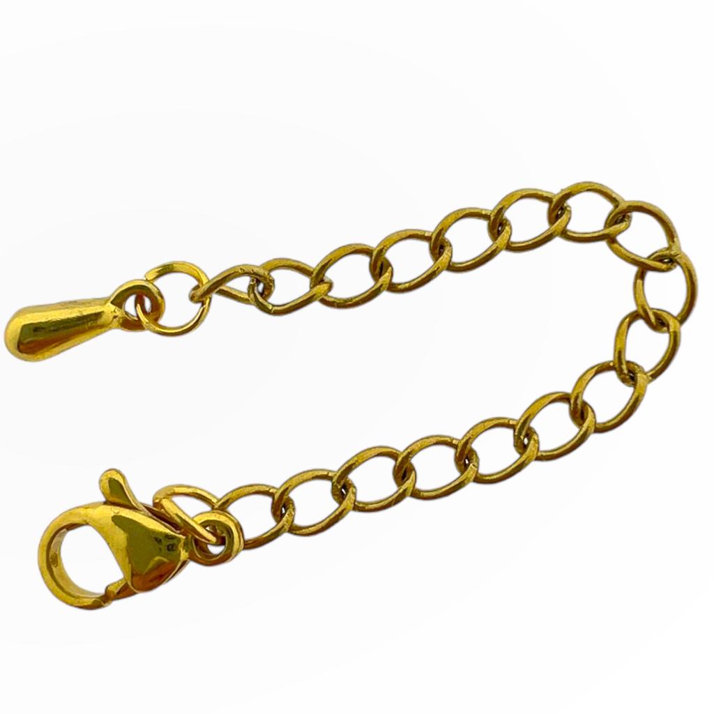 Complete sluiting goud met druppel RVS - 60mm-onderdelen-Kraaltjes van Renate