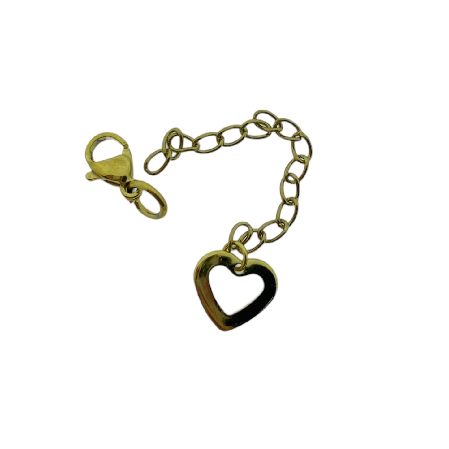 Complete sluiting goud met hartje RVS - 60mm-onderdelen-Kraaltjes van Renate