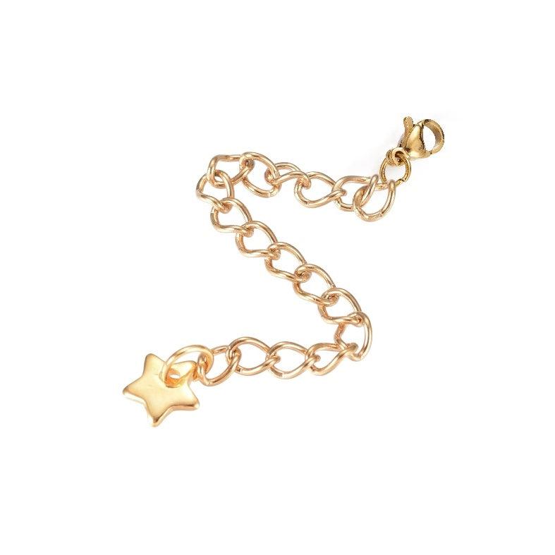 Complete sluiting goud met sterretje RVS - 60mm-onderdelen-Kraaltjes van Renate