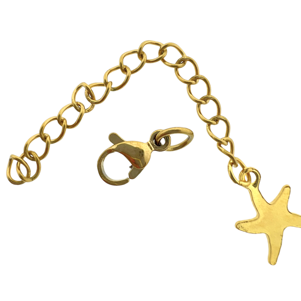 Complete sluiting goud met zeester RVS - 60mm-onderdelen-Kraaltjes van Renate