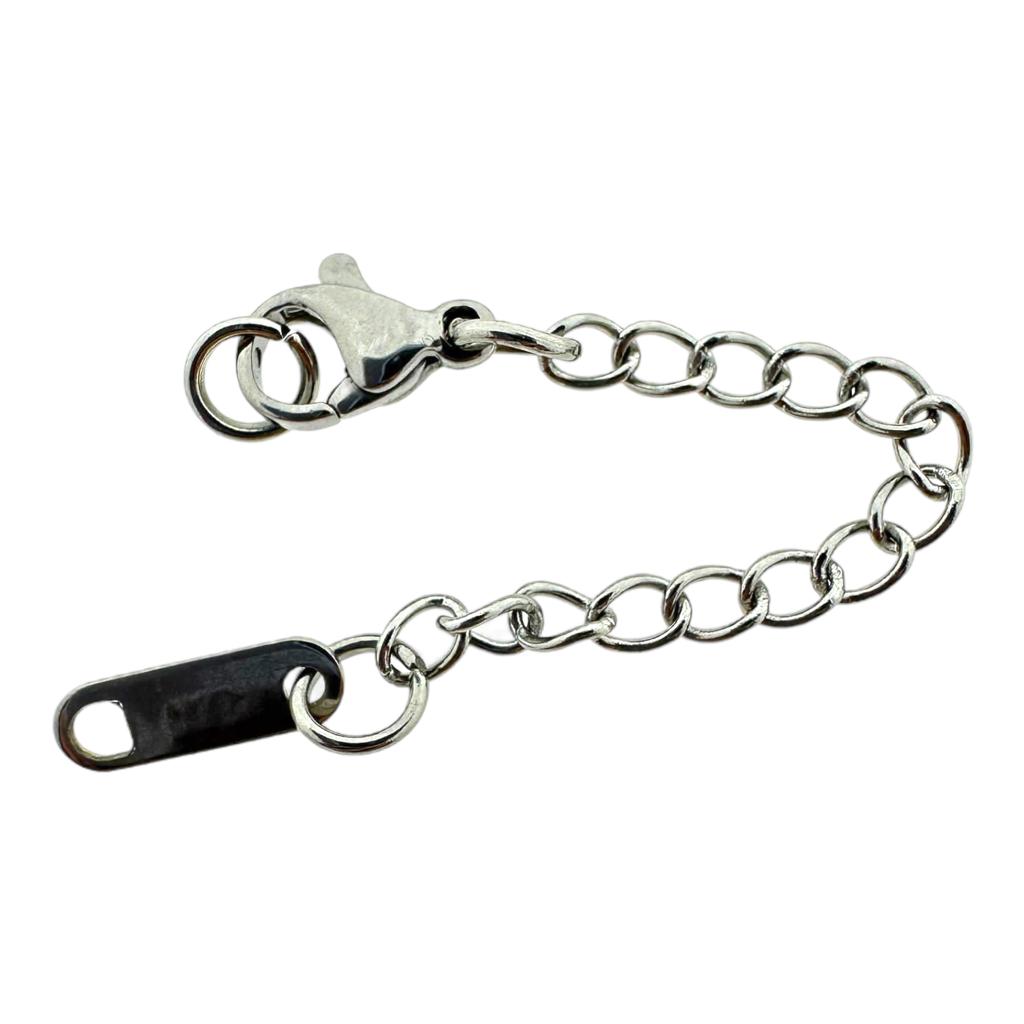 Complete sluiting zilver met 11x3,5mm Tag RVS - 64mm-onderdelen-Kraaltjes van Renate